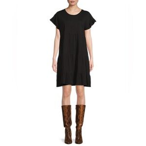 Casual Black tiered dress large